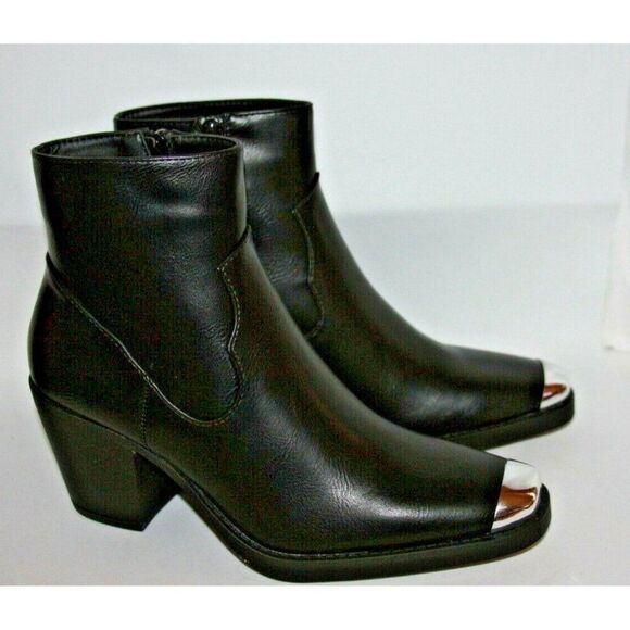 Nasty Gal Kick Start My Heart Women's 7 Black Faux Leather boots - New - Picture 6 of 7